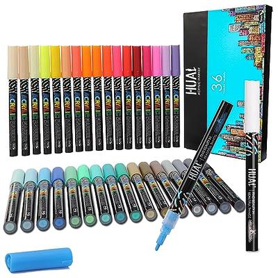 EscriWise 48 Colors Dual Tip Acrylic Paint Pens Set-Permanent Acrylic Paint  Markers with Brush and Fine Tip, Water Based Art Paint Pens for Rock