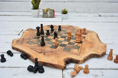 Chess Set With Marble Patterned Wooden Box, Metal For Dad, Gift