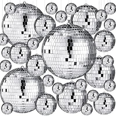 50 Pcs Disco Balls Ornaments Mini Disco Balls Silver Hanging