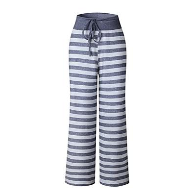 ROSA JUNIO Women's Comfy Pyjamas Casual Drawstring Floral Palazzo Lounge  Stretch Wide Leg Pants, Stripe 2, Large - Yahoo Shopping