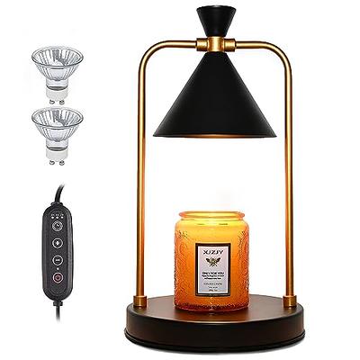 Candle Warmer Lamp with Timer & Dimmer, Adjustable Height and Brightness Candle  Warmer Lantern, Top Warming Candle lamp for Scented Wax Melts, Wax  Melt(Black) 