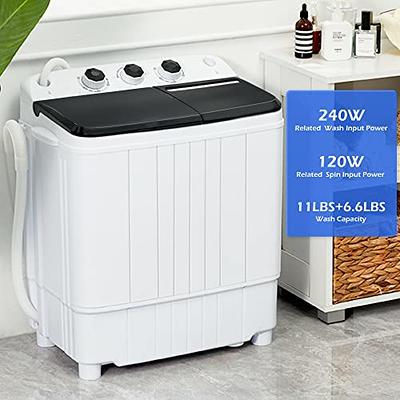 Giantex Portable Washing Machine, 26lbs Washer and Spinner Combo,18 lbs  Washing 8 lbs Spinning, Built-in Drain Pump, w/Timer Control, Dorm  Apartment