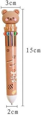 HeTaoCat Multicolor Pens 3 Pack 0.5mm 10-in-1 Retractable Ballpoint Pens -  10 Colors Transparent Barrel Ballpoint Pen for Office Supplies