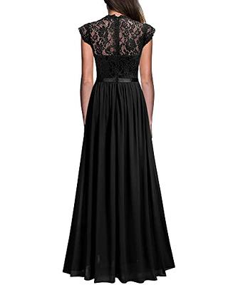 Miusol Women's Formal Floral Lace Evening Party Maxi Dress (X