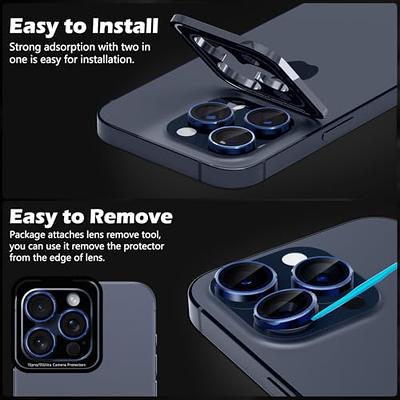 [3 Pcs] Camera Lens Protector Compatible with iPhone 13 Pro Max 6.7 inch & iPhone 13 Pro 6.1 inch, Aluminum Alloy Edge Tempered Glass [Installation