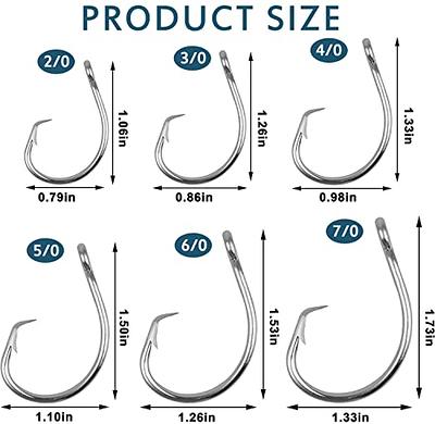50PCS Saltwater Fishing Hooks Set, Stainless Steel High Strength Hooks with  Long Shank Forged J Hooks, Hook Point Design for Freshwater Saltwater