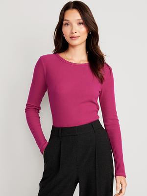 Plush Long-Sleeve Crew-Neck T-Shirt for Women, Old Navy