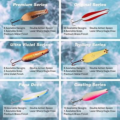 Doctor Spoons Trolling Series 3 Pack - Saltwater & Freshwater Fishing -  Also For Jigging - Great For Walleye, Salmon, Trout, Bass, Pike, Striper  Rainbow & More - Premium Eagle Claw Hooks - Yellow Bird - Yahoo Shopping