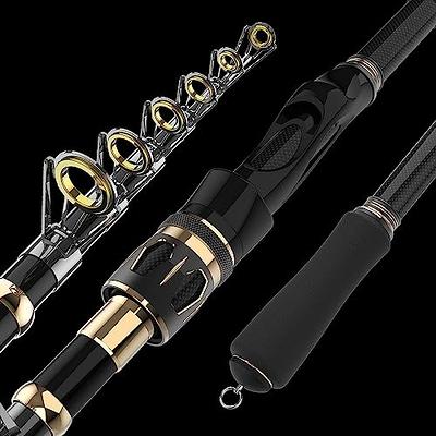 Fishing Pole and Reel Combo, 2PCS Telescopic Fishing Rod with Spinning Reel  Lures Set,Fish Lip Gripper and Tackle Bag, Saltwater Freshwater
