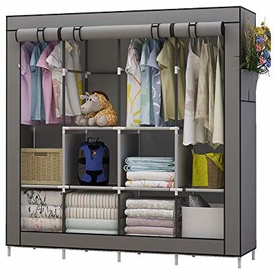 Aheaplus Wood Wardrobe Closet Storage Free Standing Closet Organizer,  Clothes Garment Racks with Storage Shelves and Hanging Rod, Walk In Closet  Organizer with 3 Wood Drawers - Yahoo Shopping