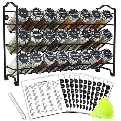 SWOMMOLY 36 Glass Spice Jars with 396 Spice Labels, Chalk Marker and Funnel  Complete Set. 36