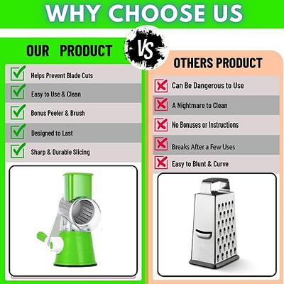 Rotary cheese Grater Shredder with handle 3 in 1 Nut grinder chopper round  Tumbling box Mandoline slicer Vegetables slicers, Red - Yahoo Shopping