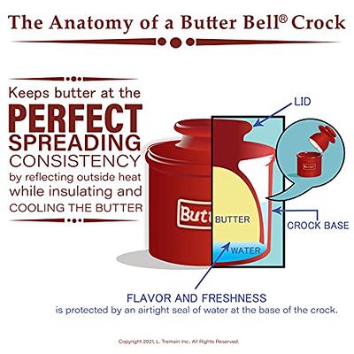 Butter Bell - The Original Butter Bell crock by L Tremain, a Countertop  French Ceramic Butter Dish Keeper for Spreadable Butter, Café Retro