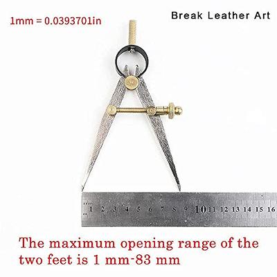 100mm/4 inch Leather Compass Adjustable Wing Divider Leather Work Divider  Woodworking Compass Drawing Compass for Measuring Dividing Lines