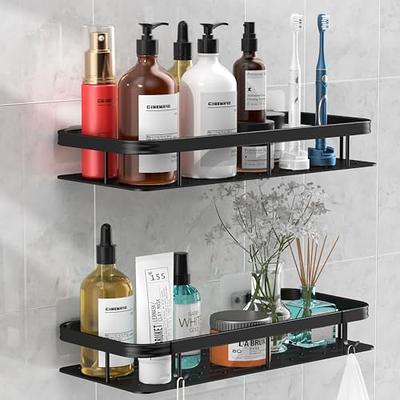 MAXIFFE Shower Caddy, Adhesive Stainless Steel Shower Organizer Shower  Rack, Corner Shower Caddy with 8 hooks, Shower Shelves Storage Bathroom