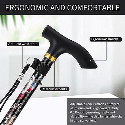 RMS Folding Cane - Foldable, Adjustable, Lightweight Aluminum