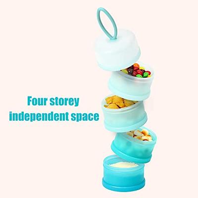 Baby Milk Powder Formula Dispenser, BJLIIO Non-Spill Portable and Stackable  Formula Travel Container, 4 Layers Twist Lock Snack Storage Container for