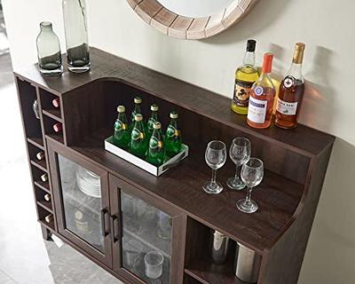 Bar Unit, 3-Tier Bar Table Liquor Cabinet with Stemware Rack and Metal  Footrest Wine Rack - N/A - Yahoo Shopping