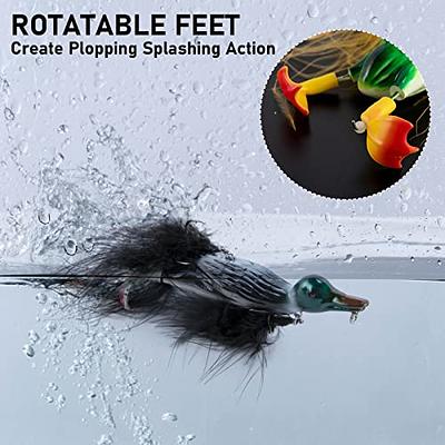 Dr.Fish Topwater Duck Fishing Lure 4.1 Lifelike 3D Duck Poppers