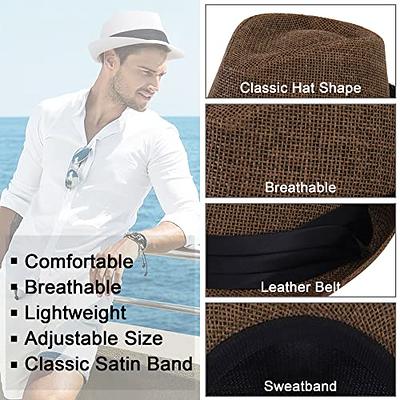 Ediodpoh Men and Women Retro Jazz Hat Soild British Sun Hat Travel Sun Hat Sun Hats Khaki, Women's, Size: One size, Brown