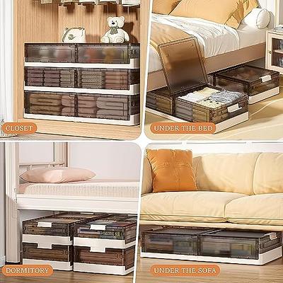 Under Bed Storage with Wheels, Upgraded Under the Bed Rolling Storage  Containers with Lid, Underbed Shoe Storage Organizer, Bedroom Storage Bins  on