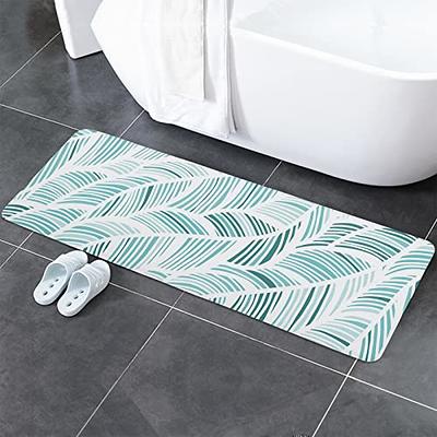 Teal Kitchen Rugs and Mats Non Skid Washable, Kitchen Mat Set of 2