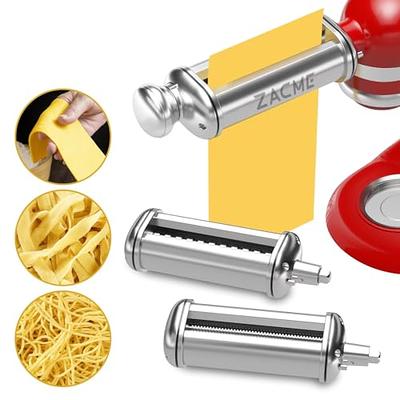 VEVOR Pasta Attachment for KitchenAid Stand Mixer Stainless Steel Pasta Roller Cutter Set Including Pasta Sheet Roller Spaghetti and Fettuccine