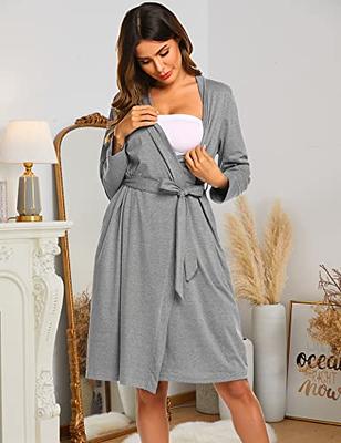 Ekouaer Maternity Shirts Nursing Tops for Breastfeeding Cotton Short Sleeve  Maternity T-Shirts with Pockets O-Neck Pregnancy Tees Grey Small at   Women's Clothing store