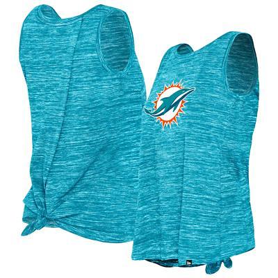 Miami Dolphins WEAR by Erin Andrews Women's Color Block Long Sleeve T-Shirt  - Aqua/Orange