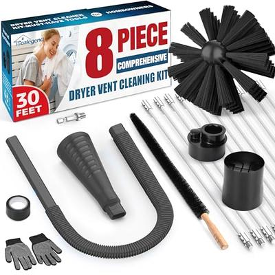 Morinoli 24 Feet Dryer Vent Cleaner Kit, Chrome Button Locking