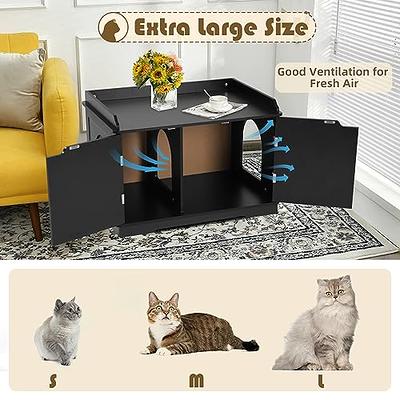 Smart Paws Large Cat Litter Box with Lid,Kitten Litter Box,Cat Box (Coffee)