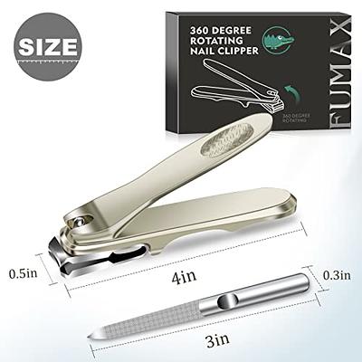 FUMAX Nail Clippers for Seniors, 360 Degree Rotary Toenail