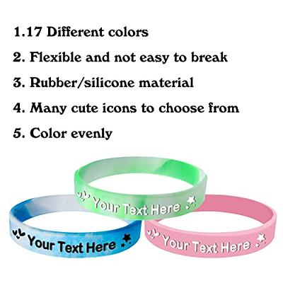 5Pcs Custom Silicone Wristbands Bulk for Events Logo Personalized