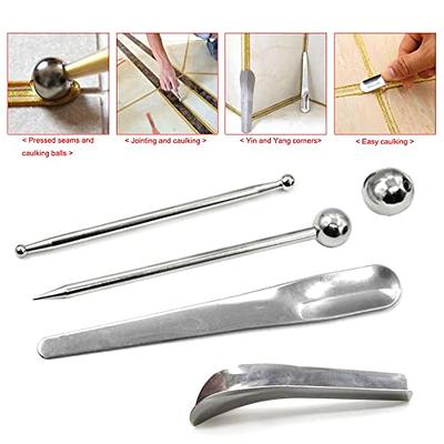 THINKWORK Stainless Steel Caulking Tools, 4 in 1 Sealant Finishing Tool,  Grout Removal Tool, Silicone Caulking Tool Caulk Remover for Kitchen  Bathroom