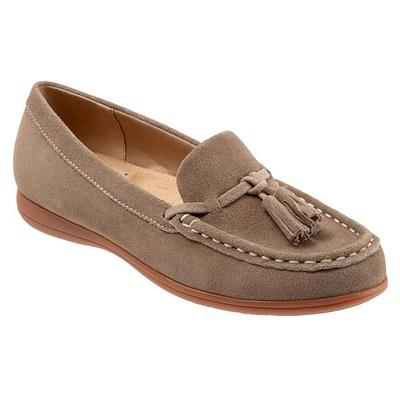 Trotters Dawson Women's Shoes Stone Suede 10.5 Wide Wide (EE