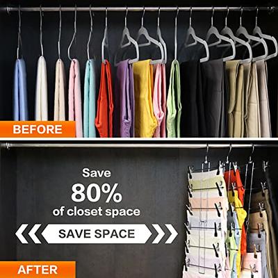 3 Pack Pants-Hangers-Space-Saving,6 Tier-Closet-Organizers-and-Storage  Skirt Hangers with Clips,Clothes- Jeans Scarf Hangers,College-Dorm-Room-Essentials  Décor, Stainless Steel - Yahoo Shopping