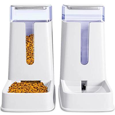 Automatic Pet Feeder Small&Medium Pets Automatic Food Feeder and Waterer  Set 3.8L, Travel Supply Feeder and Water Dispenser for Dogs Cats Pets  Animals gray