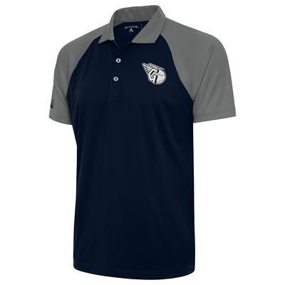 Atlanta Braves Antigua Metallic Nova Polo - Navy