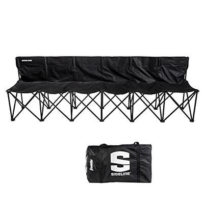 Trademark Innovations Portable 6 Seater Sports Bench Sits, Black