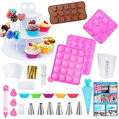 24pcs Silicone Molds Cupcake and Dessert Decorating Pen with Piping Tips,  Reusable Non-Stick Cupcake Mold for Kitchen Baking(Silicone Cake Molds)