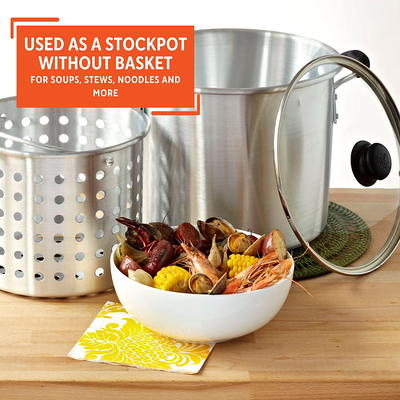 Imusa Aluminum 32 Quart Steamer Pot with a 21 Quart Steamer Basket and  Glass Lid/Multipots 2 Count - Yahoo Shopping