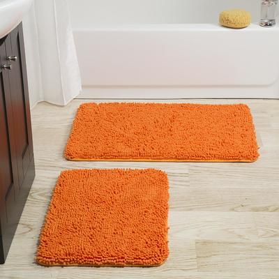 Hastings Home Bathroom Mats 60-in x 24-in Purple Polyester Memory