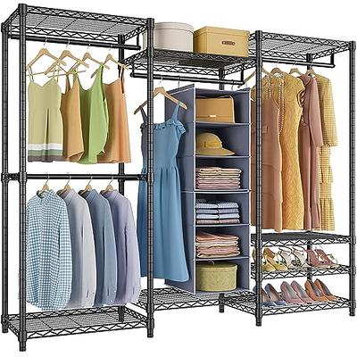 Xiofio 6 Tiers Heavy Duty Garment Rack,Storage Organizer, Metal