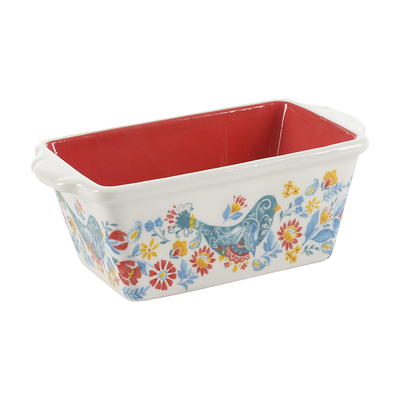 The Pioneer Woman Cheerful Rose 2-Piece Rectangular Ceramic Holiday Bakeware  Set 