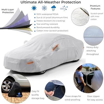 Car Cover Waterproof All Weather, 6 Layers Full Exterior Covers with Zipper  Cotton, Mirror Pocket. Outdoor Car Cover UV Snow Rain Wind Dust All