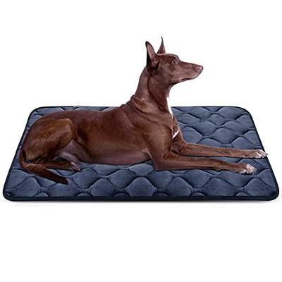 JoicyCo Large Dog Bed Crate Mat 42 in Washable Pet Beds Soft Dog Mattress  Non-Slip Kennel Mats,Grey L