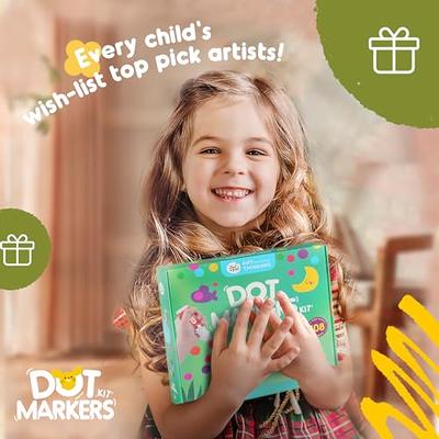 Washable Dot Markers for Kids with Free Activity Book | 10 Colors Set |  Water-Based Non Toxic Paint Daubers | Dab Marker Kit for Toddlers 