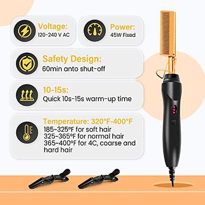 Hot Comb Set 7Pcs, Electric Hair Straightener Pressing Comb for Black Hair, Hot  Comb Set with Wig Wax Stick, Lace Band, Rat Tail Comb ＆Salon Clips - Yahoo  Shopping