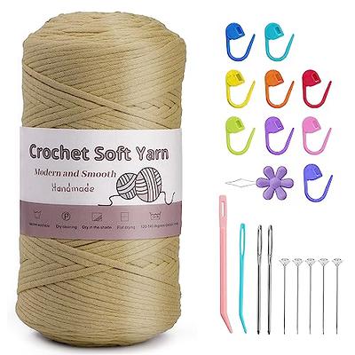 3x60g Green Yarn for Crocheting and Knitting;3x66m (72yds) Cotton Yarn for  Beginners with Easy-to-See Stitches;Worsted-Weight Medium #4;Cotton-Nylon