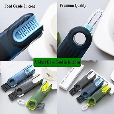 3 in 1 Bottle Gap Cleaner Brush Multifunctional Brush Cup Crevice Cleaning  Tools Mini Silicone Cup-Holder Cleaner